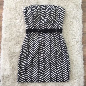 BCBG Strapless Mini Dress | Black & White